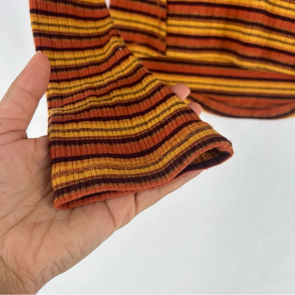 FREE PEOPLE Cape Cod‎ Thermal Striped Ribbed Cowl Neck Size M